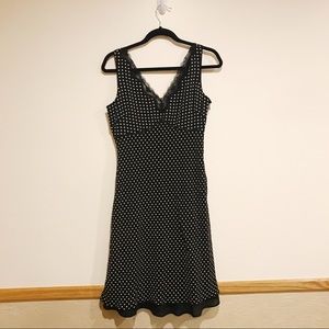Ann Taylor Loft Polka Dot Lace Trim Dress